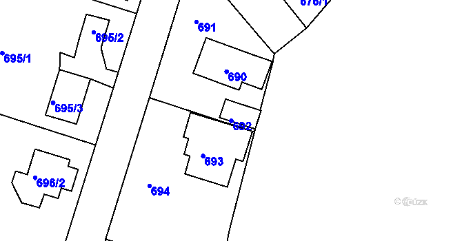 Parcela st. 692 v KÚ Batelov, Katastrální mapa