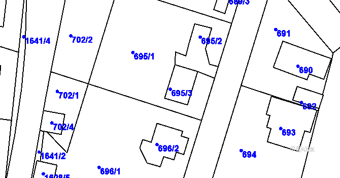 Parcela st. 695/3 v KÚ Batelov, Katastrální mapa