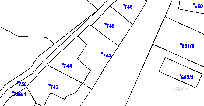 Parcela st. 743 v KÚ Batelov, Katastrální mapa