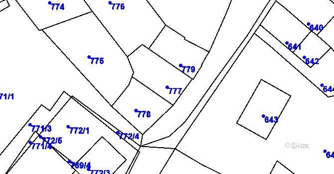 Parcela st. 777 v KÚ Batelov, Katastrální mapa