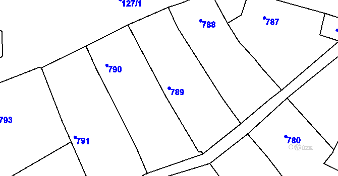Parcela st. 789 v KÚ Batelov, Katastrální mapa