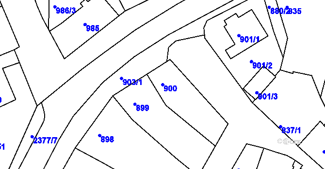 Parcela st. 900 v KÚ Batelov, Katastrální mapa