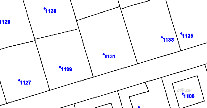 Parcela st. 1131 v KÚ Batelov, Katastrální mapa