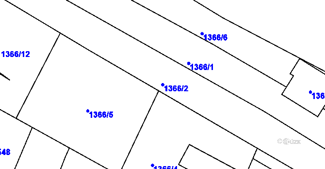 Parcela st. 1366/2 v KÚ Batelov, Katastrální mapa