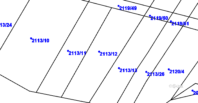 Parcela st. 2113/12 v KÚ Batelov, Katastrální mapa
