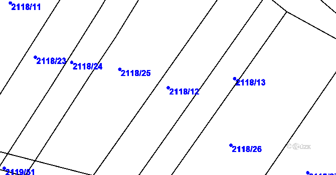 Parcela st. 2118/12 v KÚ Batelov, Katastrální mapa