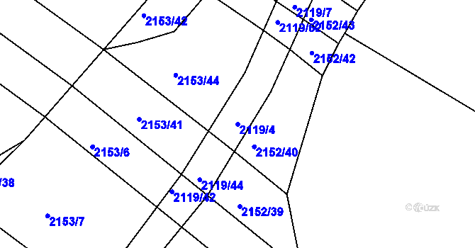 Parcela st. 2119/4 v KÚ Batelov, Katastrální mapa