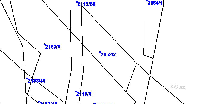 Parcela st. 2152/2 v KÚ Batelov, Katastrální mapa