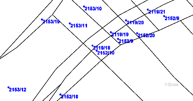 Parcela st. 2152/10 v KÚ Batelov, Katastrální mapa