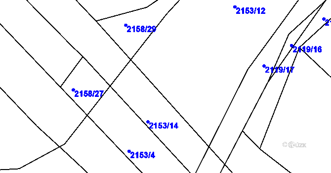 Parcela st. 2153/13 v KÚ Batelov, Katastrální mapa