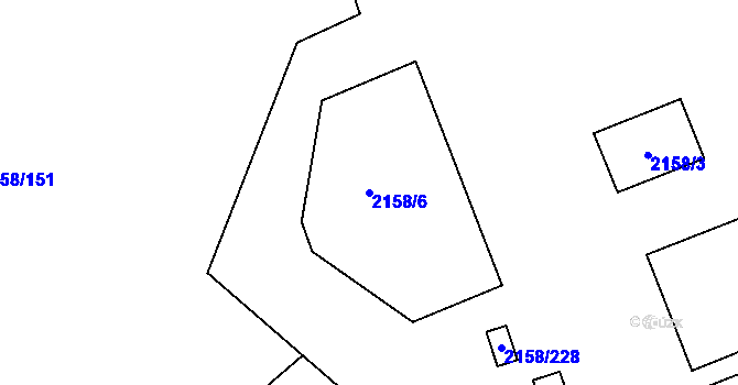 Parcela st. 2158/6 v KÚ Batelov, Katastrální mapa