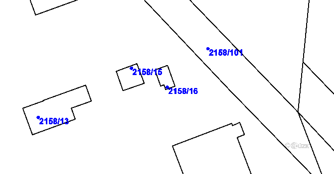 Parcela st. 2158/16 v KÚ Batelov, Katastrální mapa