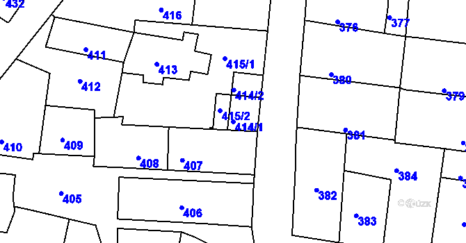 Parcela st. 414/1 v KÚ Batelov, Katastrální mapa