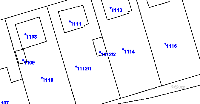 Parcela st. 1112/2 v KÚ Batelov, Katastrální mapa