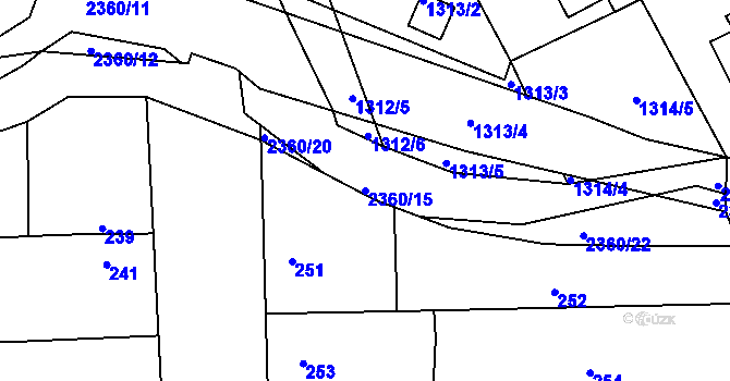 Parcela st. 2360/15 v KÚ Batelov, Katastrální mapa