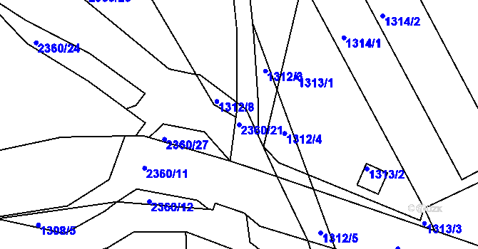 Parcela st. 2360/21 v KÚ Batelov, Katastrální mapa