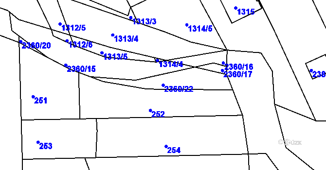 Parcela st. 2360/22 v KÚ Batelov, Katastrální mapa