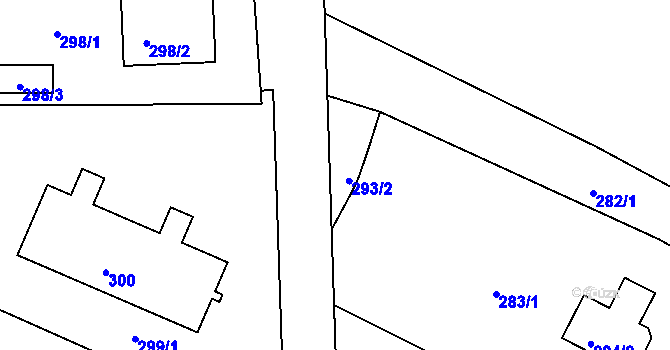 Parcela st. 293/1 v KÚ Batelov, Katastrální mapa