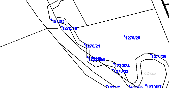 Parcela st. 1270/21 v KÚ Batelov, Katastrální mapa