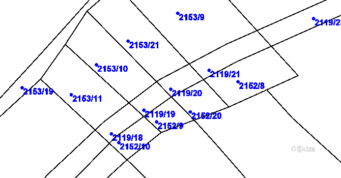 Parcela st. 2119/20 v KÚ Batelov, Katastrální mapa