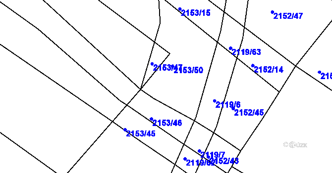 Parcela st. 2153/49 v KÚ Batelov, Katastrální mapa