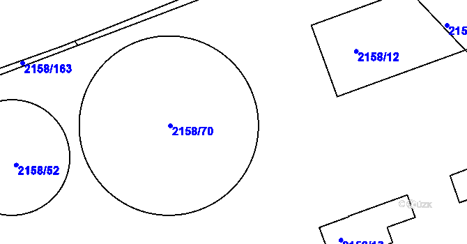 Parcela st. 2158/60 v KÚ Batelov, Katastrální mapa