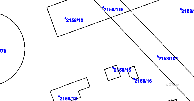 Parcela st. 2158/83 v KÚ Batelov, Katastrální mapa