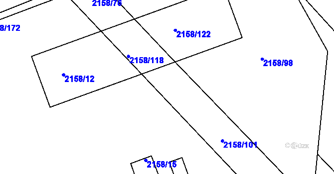 Parcela st. 2158/88 v KÚ Batelov, Katastrální mapa