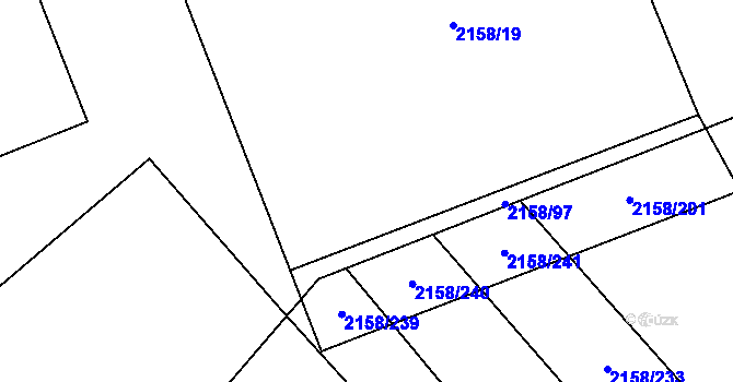 Parcela st. 2158/134 v KÚ Batelov, Katastrální mapa
