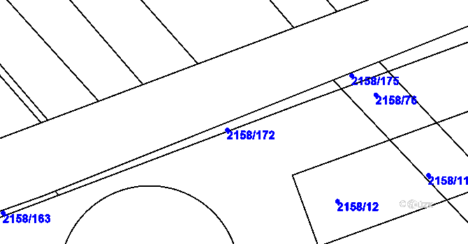 Parcela st. 2158/170 v KÚ Batelov, Katastrální mapa