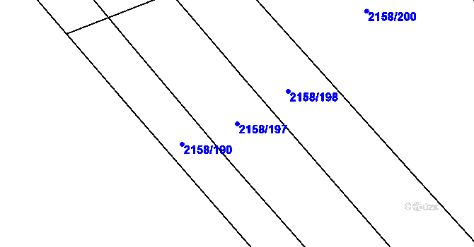 Parcela st. 2158/197 v KÚ Batelov, Katastrální mapa