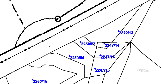Parcela st. 2250/57 v KÚ Batelov, Katastrální mapa