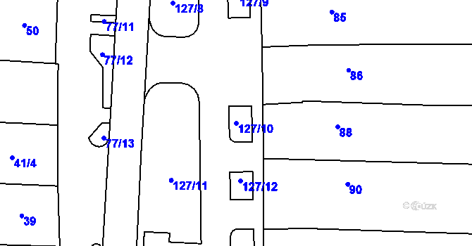 Parcela st. 127/10 v KÚ Batelov, Katastrální mapa