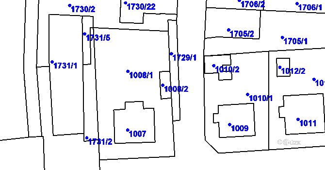 Parcela st. 1008/2 v KÚ Batelov, Katastrální mapa