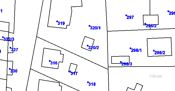 Parcela st. 320/2 v KÚ Batelov, Katastrální mapa