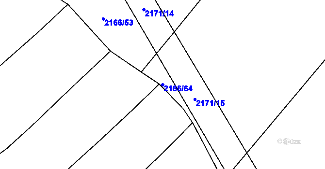 Parcela st. 2166/64 v KÚ Batelov, Katastrální mapa