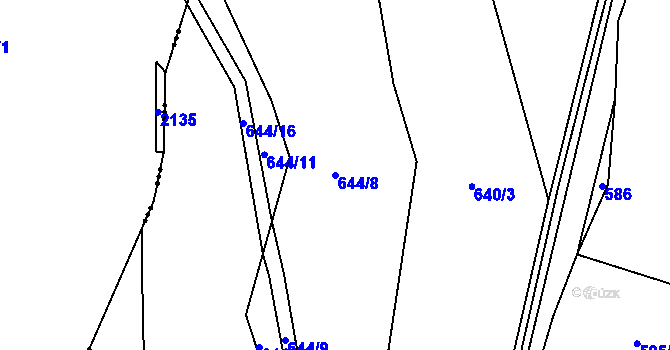 Parcela st. 644/8 v KÚ Batňovice, Katastrální mapa