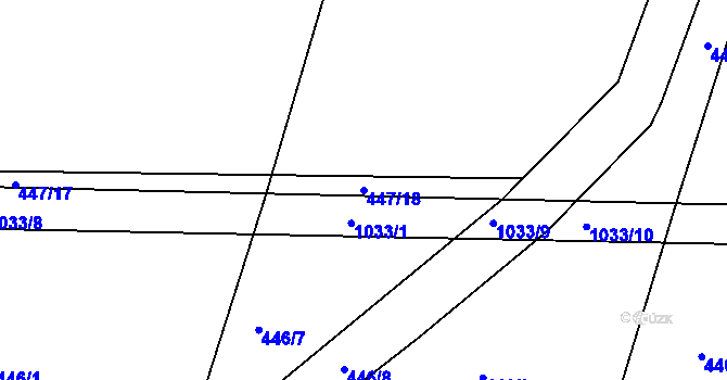 Parcela st. 447/18 v KÚ Batňovice, Katastrální mapa