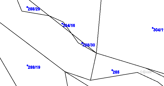 Parcela st. 288/30 v KÚ Bavorov, Katastrální mapa