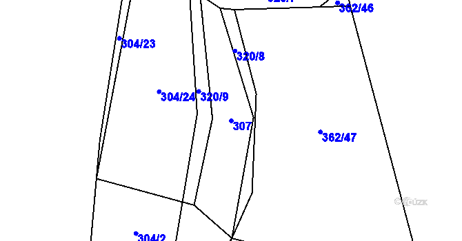 Parcela st. 307 v KÚ Bavorov, Katastrální mapa