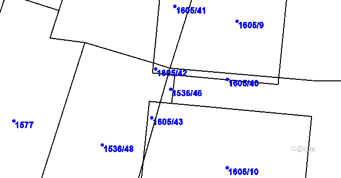 Parcela st. 1536/46 v KÚ Bavorov, Katastrální mapa