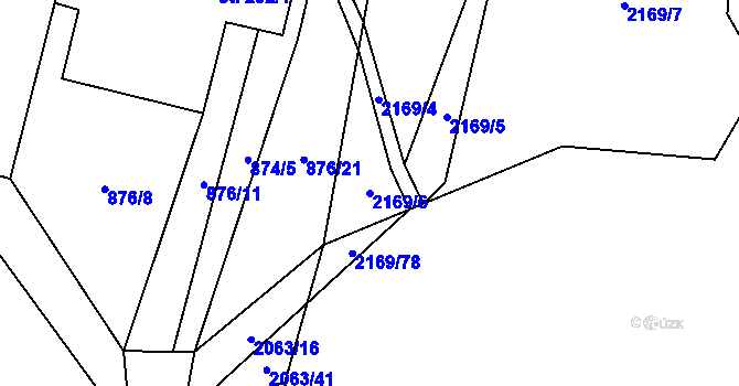 Parcela st. 2169/6 v KÚ Bavorov, Katastrální mapa