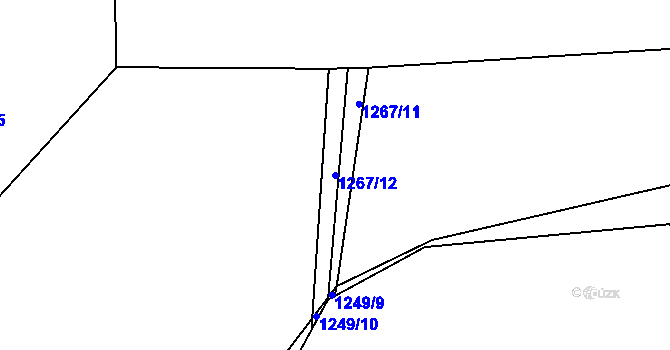 Parcela st. 1267/12 v KÚ Bavorov, Katastrální mapa