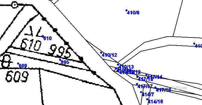 Parcela st. 410/12 v KÚ Bavorov, Katastrální mapa