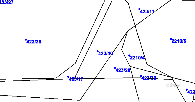 Parcela st. 423/10 v KÚ Bavorov, Katastrální mapa