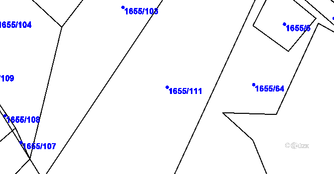 Parcela st. 1655/111 v KÚ Bavorov, Katastrální mapa