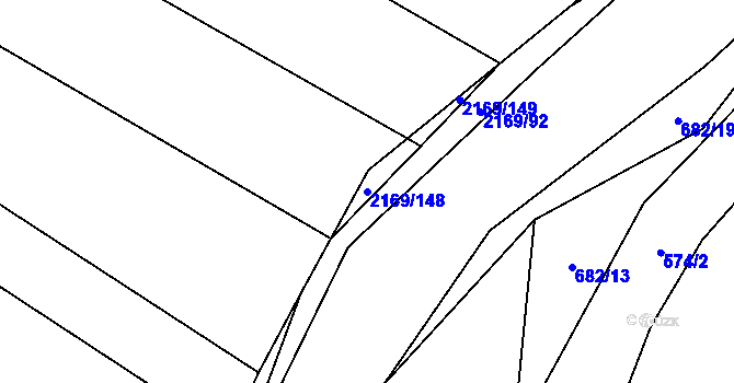 Parcela st. 2169/148 v KÚ Bavorov, Katastrální mapa