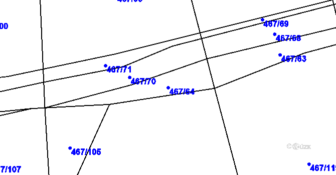 Parcela st. 467/64 v KÚ Bavorov, Katastrální mapa