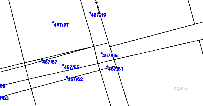 Parcela st. 467/65 v KÚ Bavorov, Katastrální mapa