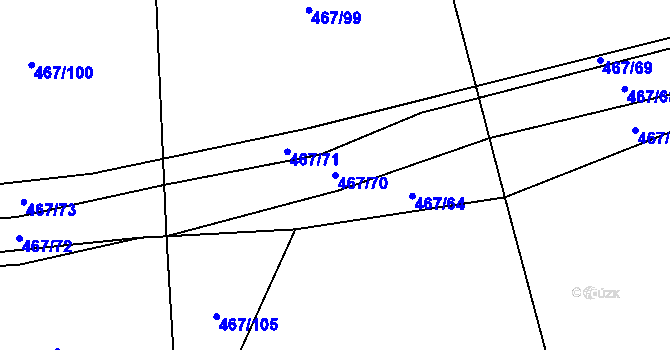 Parcela st. 467/70 v KÚ Bavorov, Katastrální mapa